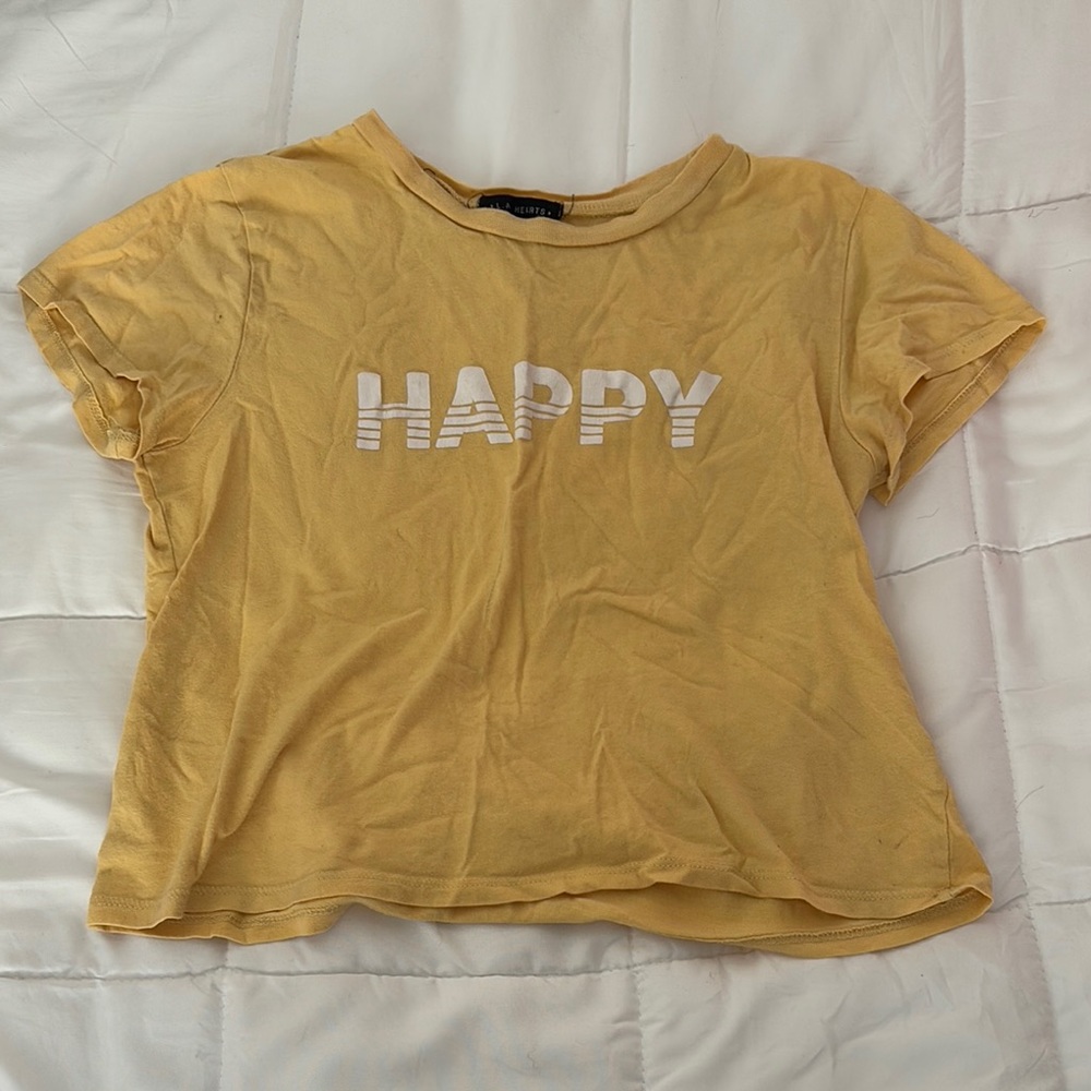 Cropped Yellow Tee “HAPPY”
